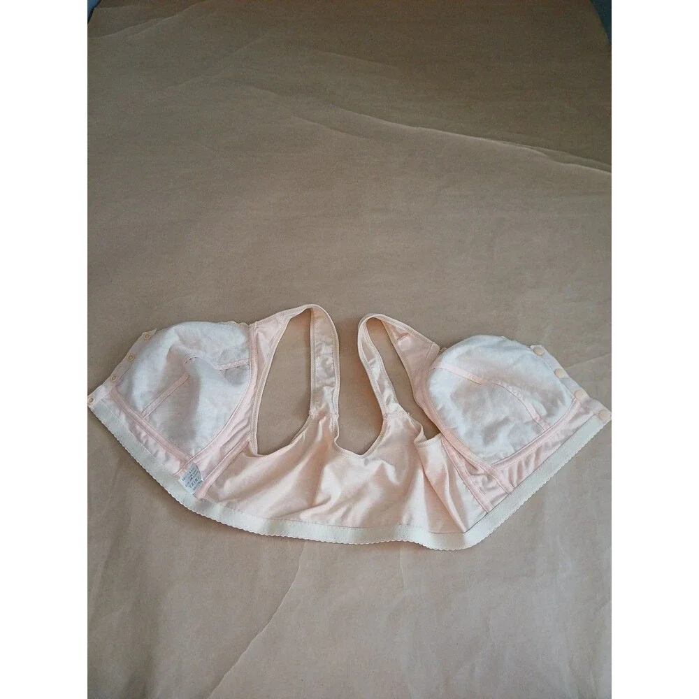 Wireless Front Snap Close Bra Womens 40D Peach - Picture 5 of 8